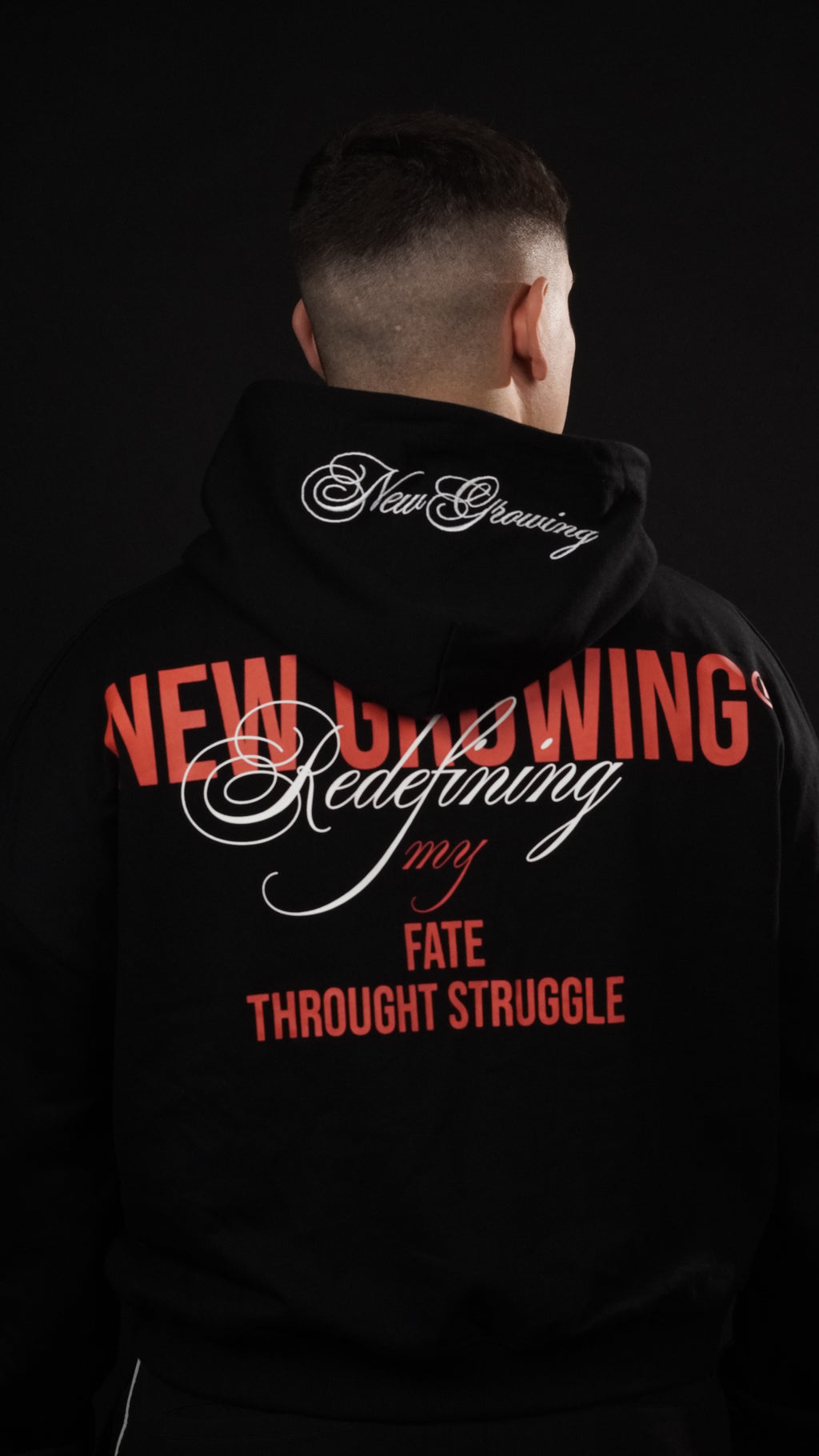 New Growing Premium Black Zipper Hoodie