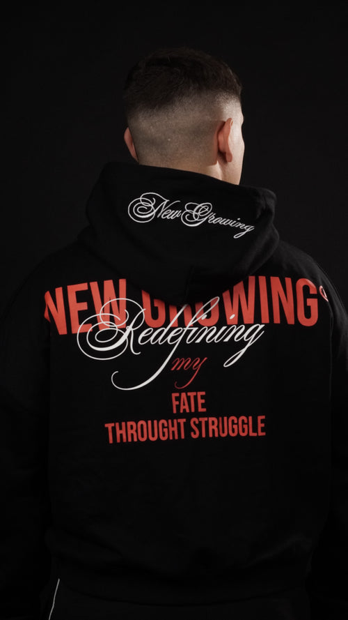 New Growing Premium Black Zipper Hoodie