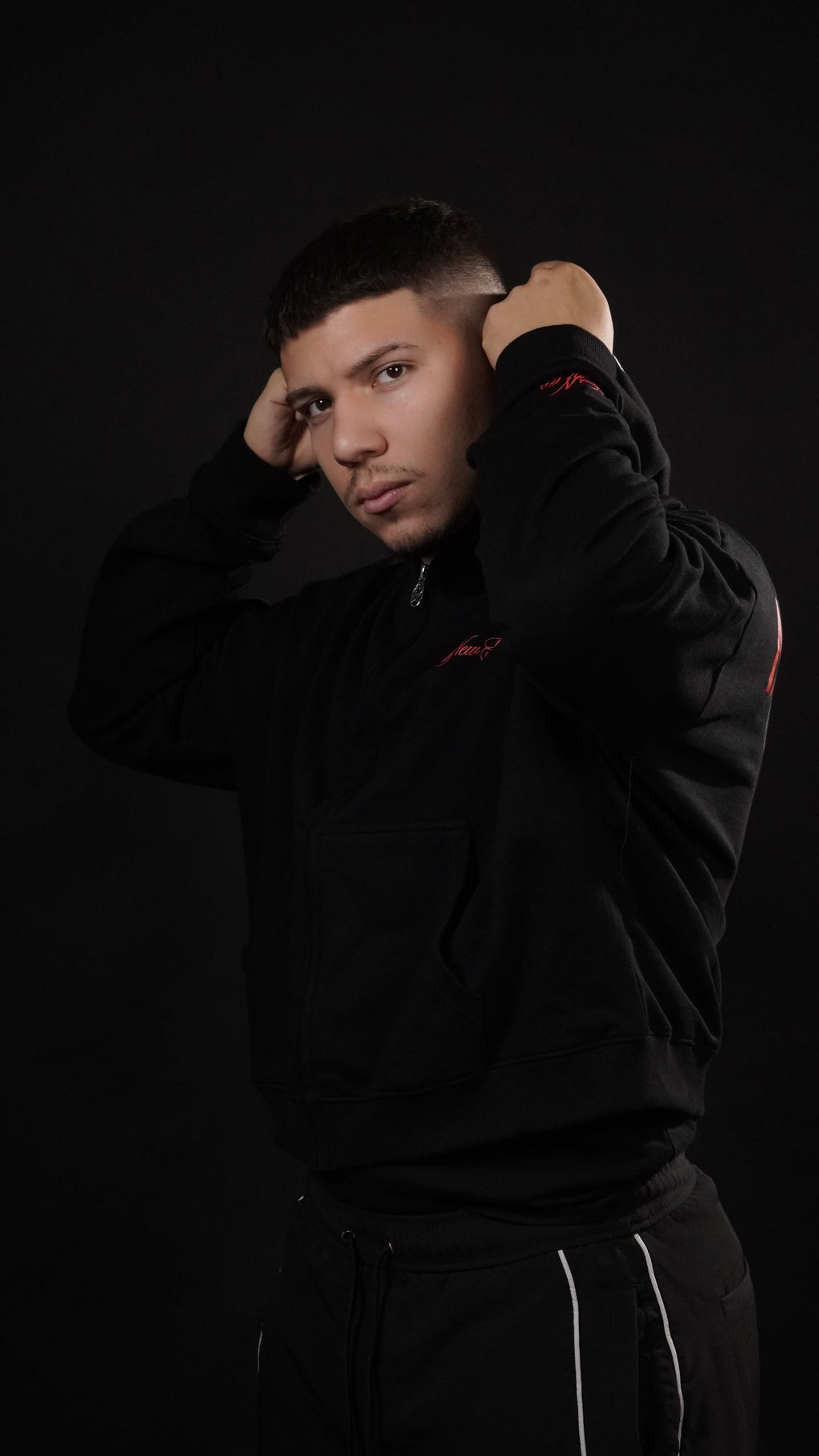 New Growing Premium Black Zipper Hoodie