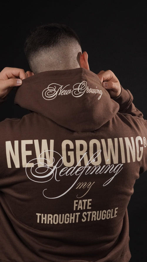 New Growing Premium Brown Zipper hoodie