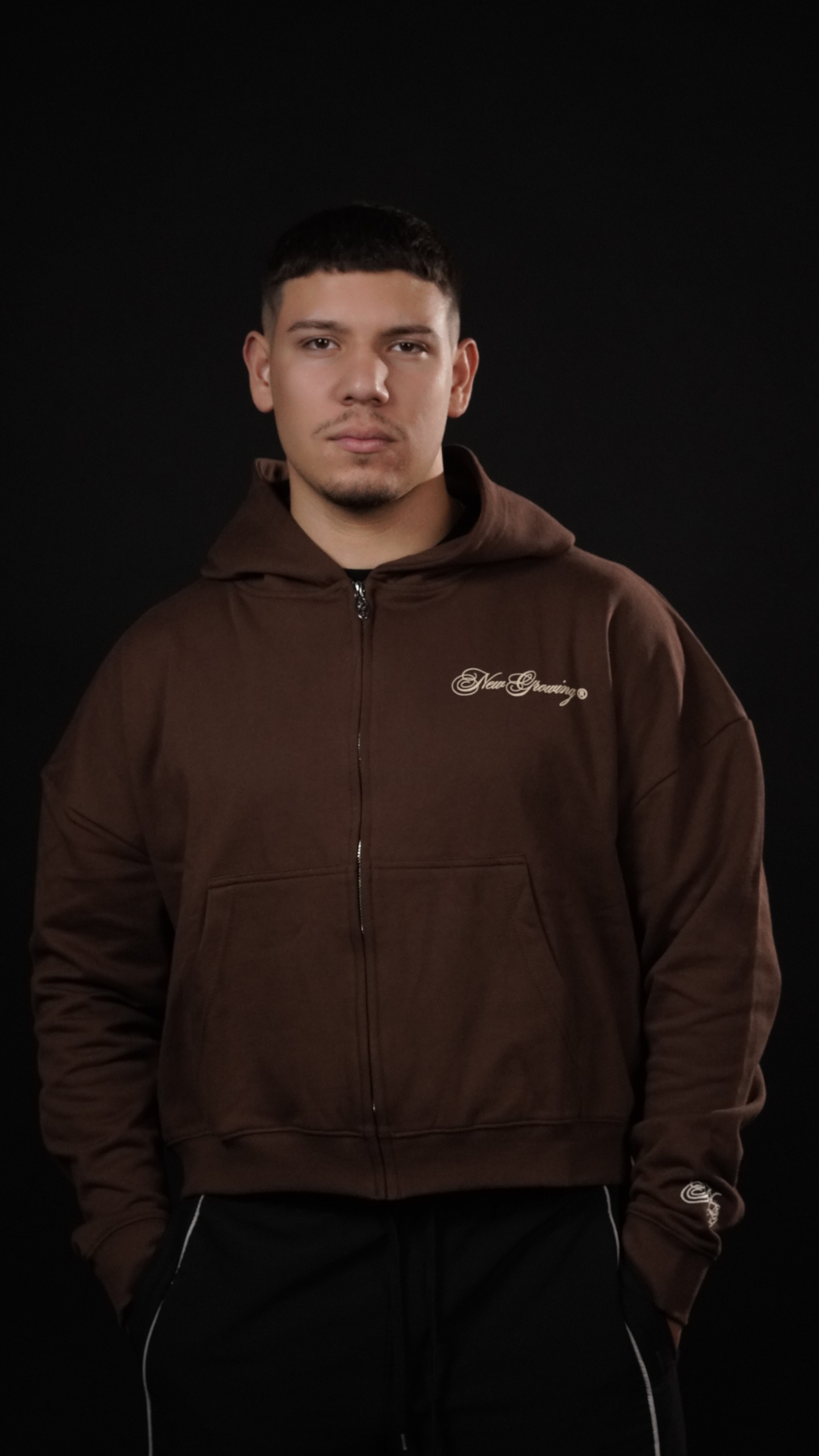 New Growing Premium Brown Zipper hoodie