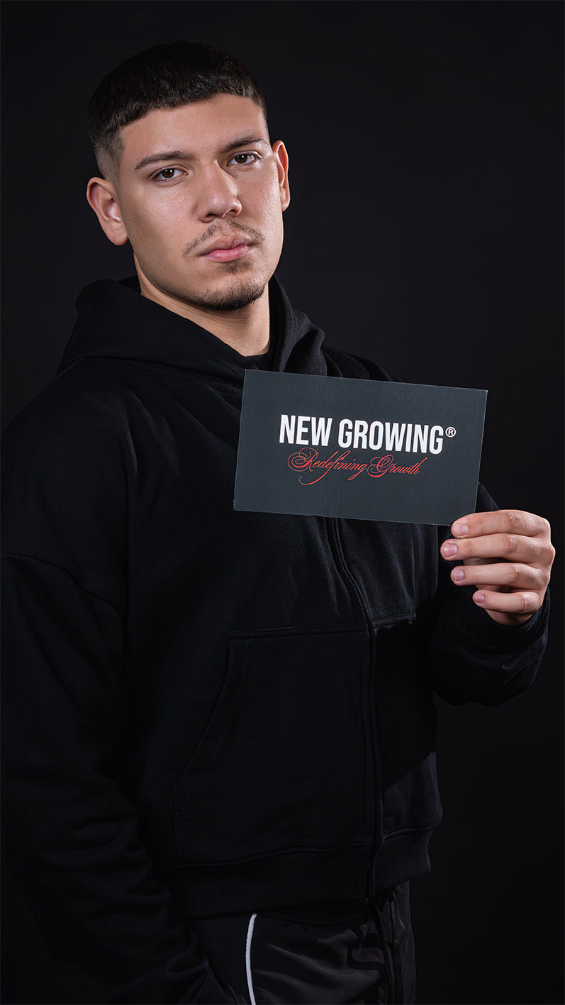 New Growing Premium Black Zipper Hoodie